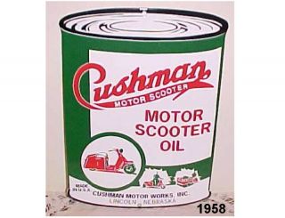 1958 Cushman Motor Scooter Oil Can Refrigerator Magnet