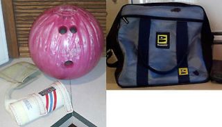 Pink Ebonite Bowling Ball Maxim IV, 12 LBS, w Brunswick Bag & wrist 