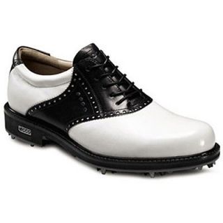 Mens Ecco Comfort Classic Golf Shoes White Black *New In Box*