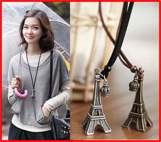eiffel tower necklace silver