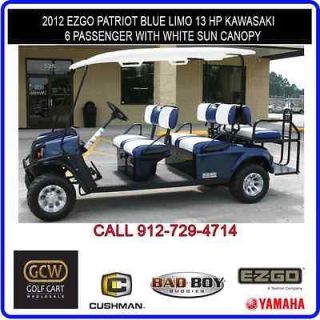 2012 EZGO GOLF CART GAS LIMO STRETCH PATRIOT BLUE 6 PASSENGER GOLF CAR