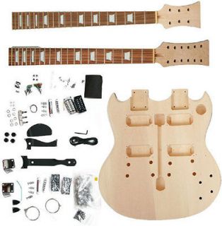   QAULITY DOUBLE NECK SG ELECTRIC GUITAR BUILDER KIT BUILD IT YOUR SELF