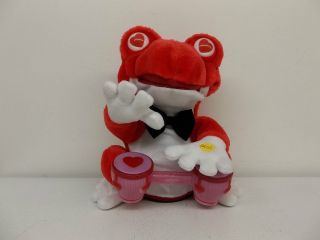 Gemmy Animated Frog Playing Bongo Drums Singing Cant Buy Me Love Toy