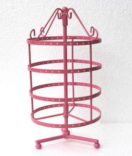  holes pink color rotating earrings jewelry display stand rack holder