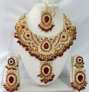 indian bollywood goldplated kundan necklace set jewelry
