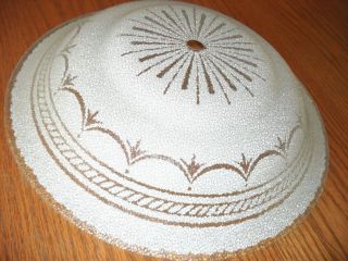 Vintage NAUTICAL large Ceiling light Shade Round Frosted beaded 