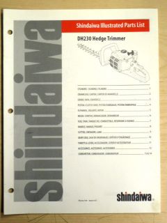 SHINDAIWA DH230 HEDGE TRIMMER ILLUSTRATED PARTS LIST MANUAL 09 1998