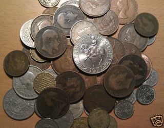 50 Old English Coins Free Post To Uk all good coins
