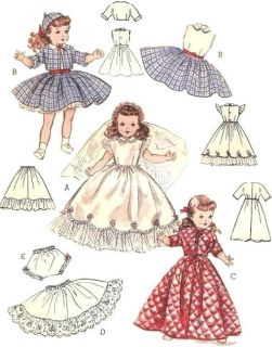 Vintage Doll Clothes Pattern 6759 ~ size 14 or 19 ~ Toni   Ann 