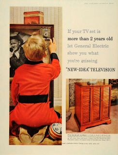 1956 Ad General Electric TV Sets Console Case Portable   ORIGINAL 