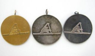 SET 3 CANOE KAYAK ROW BOAT ROWING PARTICIPANT MEDALS