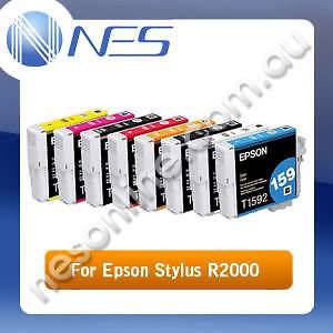 Epson Genuine 159 Set of 8x Ink Cart for Stylus R2000 A3 Printer 