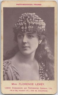 Florence Levey   Victorian Actress. Rare Victorian CDV. Theatre