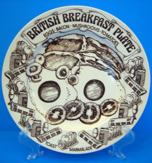 British Breakfast Plate Brown White Eggs Bacon Marm English Ironstone 
