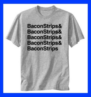 BACON STRIPS epic tee Food meal Funny time Sports Heather GRAY T SHIRT
