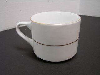 Gibson Everyday China Coffee Cup   White with Gold Trim
