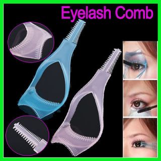 3in1 Eyelash Comb Card Eyebrow Brush Mascara Applicator Curler Guide 