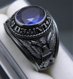   Silver LAYERED SIGNET RING many sizes, vintage, new old stock, Blue
