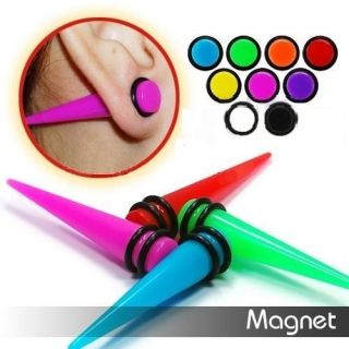 NEON FAKE MAGNETIC EAR TAPER STRETCHER CHEATER EXPANDER PLUG CHOOSE 