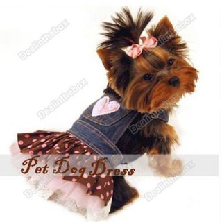   Apparel Clothes Lovely Costume Jeans Dress Skirt Hot Fashion Pet Dog
