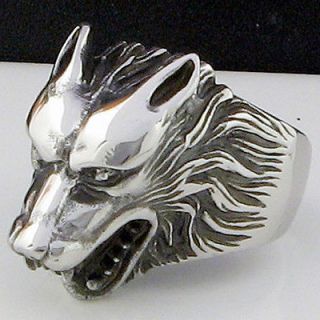 COOL HORRIBLE WOLF Stainless Steel Ring Size 12 NEW