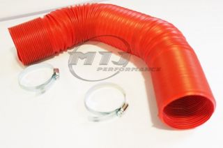 Exhaust Universal Red 3 Cold Air Flexible Intake Ducting Feed Hose 
