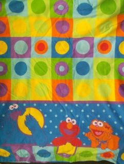   Sesame Street Elmo Zoe Cookie Monster Twin Size Flat Sheet Fabric