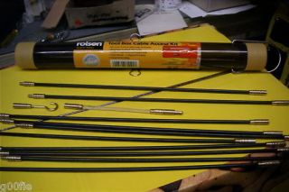 13 Piece Cable Access rod kit. Tool Box Size Fish Wire