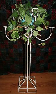   Shabby White Floor Standing Candelabra/Candle Holder ~ Plant Stand