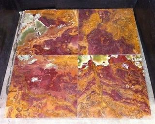 18 in. x 18 in. Multi Red Onyx Solid Polished Finish Flooring Tile