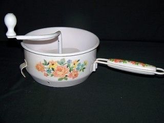   CHIC HANDPAINTED VINTAGE FOLEY FOOD MILL POTATO RICER w/ ROSE DECALS