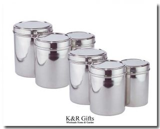   CANISTER SET 6 Stainless Steel Fresh Food Storage Containers NEW