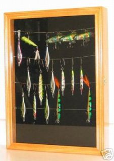 Fishing Lure, Bait, spoon display case cabinet Shadow Box with door 