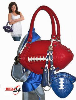 Red Leather Football Handbag with Scarf and Coin for New England 