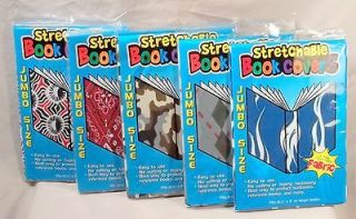 new Stretchable Book Covers Jumbo Size all with designs fits 8 1/2 