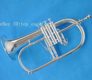 Brand new Professional silver plated flugelhorn fluge horn with case