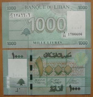 Lebanon 1000 Livres Paper Money 2011 UNC
