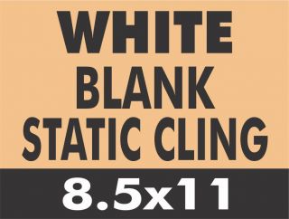 5x11 Blank WHITE Window Static Cling Sheet