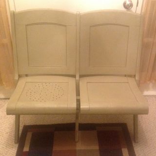 Ornate Vintage Wooden Theatre Seats, Pair, Folding, Good Condition