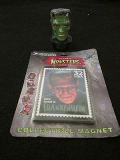   Studios Monsters Boris Karloff FRANKENSTEIN Stamps Magnet & Candle