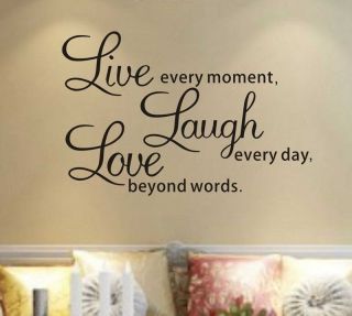   decals Removable stickers decors Vinyl art Live laugh love(small