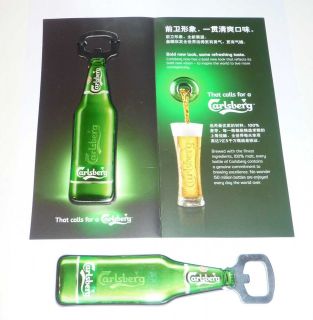 CARLSBERG BEER Bottle OPENER & FRIDGE MAGNET New Look SINGAPORE 