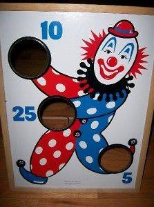 CARNIVAL CLOWN BEAN BAG TOSS GAME WOOD CHILD SCHOOL PARTY STAND