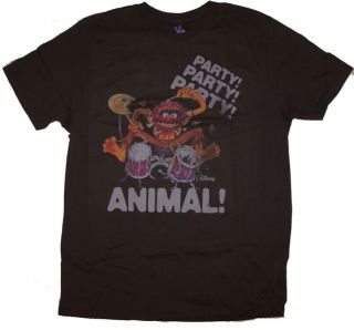 New Junk Food Mens The Muppets Animal Party T Shirt