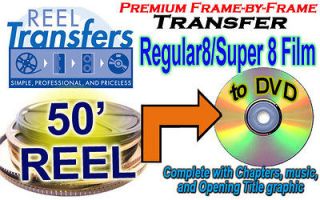 REEL TRANSFERS   8mm/Super 8 film to DVD (no projector)