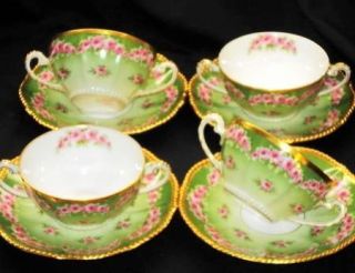   Elite works Set of 4 Cream soup Bowls Tea cup and saucer Teacup