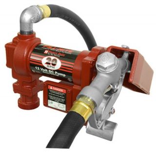   Fill Rite 12V 20 GPM Hi Flow Fuel Transfer Pump with Manual Nozzle
