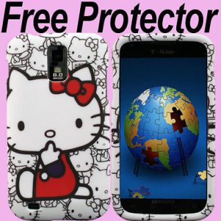 Case+Screen Protector for Samsung Galaxy S II T Mobile S Hello Kitty 