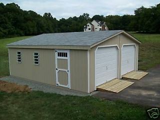 AMISH 20x20 DOUBLE WIDE GARAGE SHED STRUCTURE NEW
