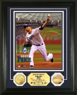   Bay Rays David Price Photo Mint w/ Two 24KT Gold Commemorative Coins